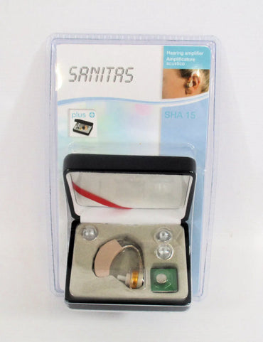 New Sealed Sanitas Hearing Amplifier SHA 15 with Storage Box