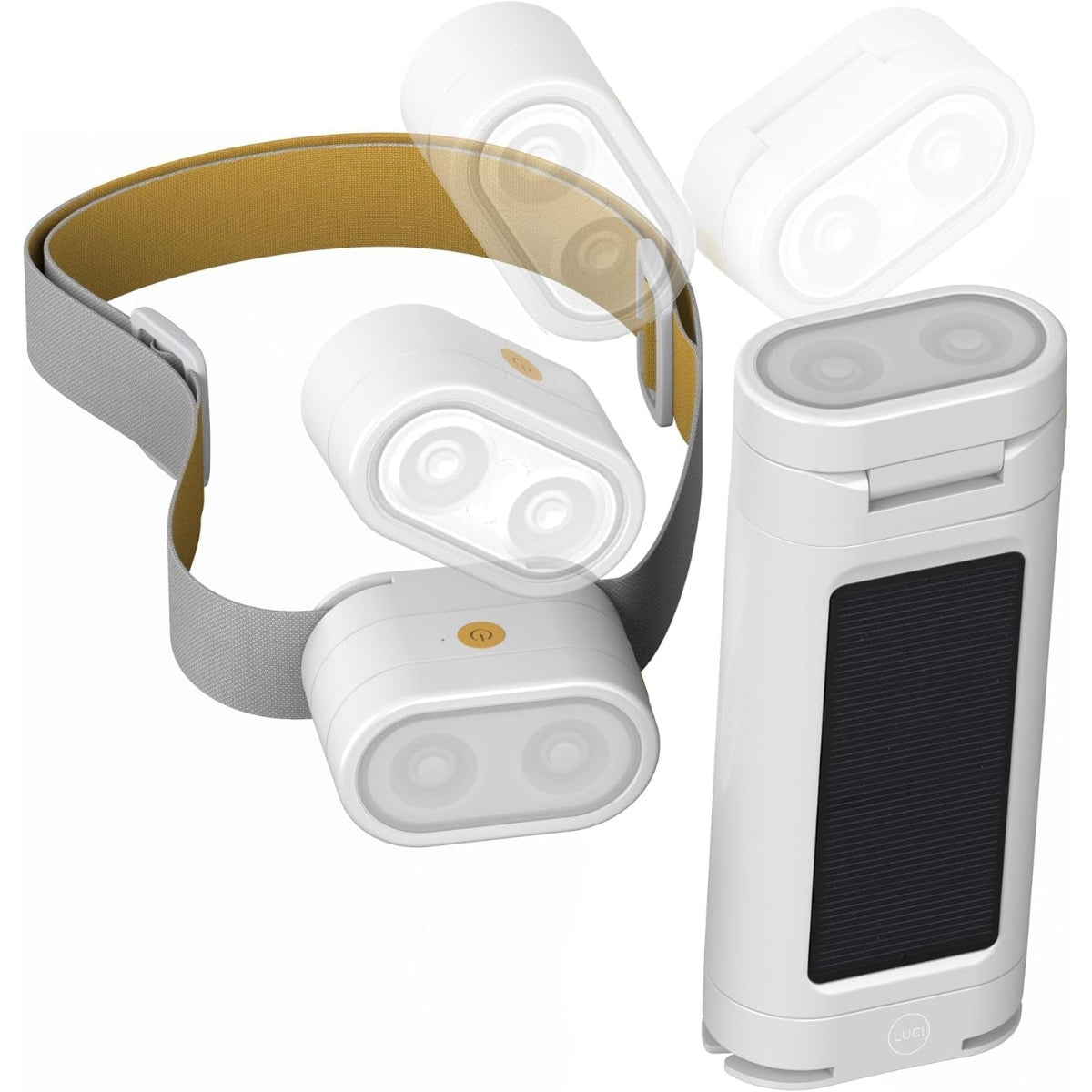 مصباح رأس ومصباح يدوي يعملان بالطاقة الشمسية بتقنية LED من إم باورد لوسي بيم 2 في 1