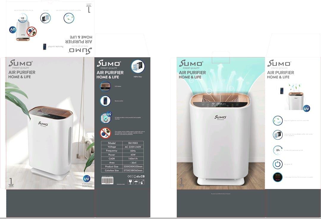 جهاز تنقية الهواء من سومو مع شاشة LCD رقمية وجهاز تحكم عن بعد