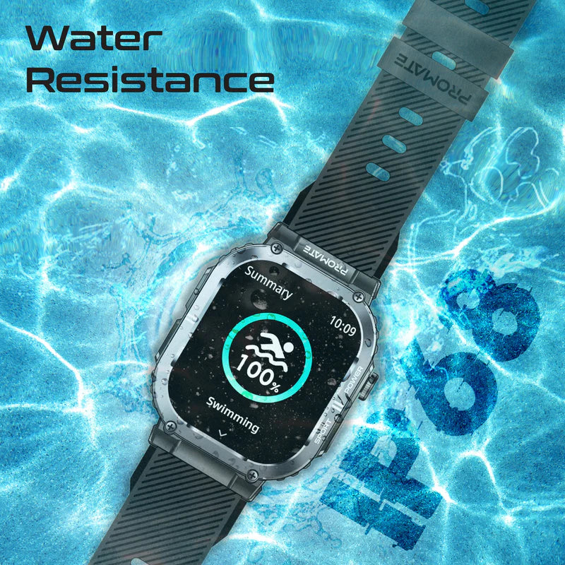 Promate 2.01" Fitness Tracker Smartwatch with Bluetooth Calling