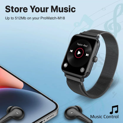 Promate promate-IP68 Fitness Tracker Smartwatch with Media Storage