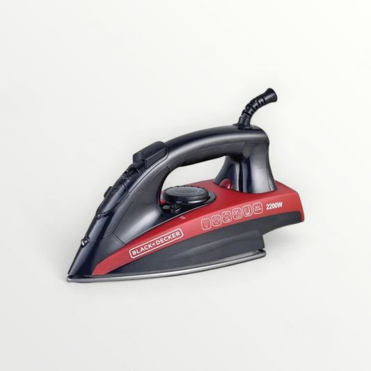 Black and Decker 2200W Steam Iron - Black / Red (New Product / Open Box)