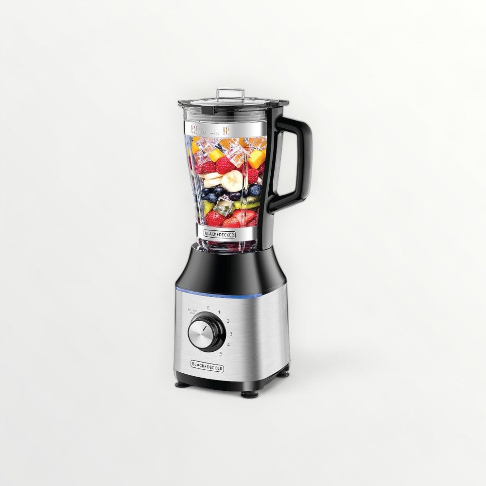 Black and Decker 700W High Speed Premium Blender with Glass Jar Black/Silver BX650G-B5