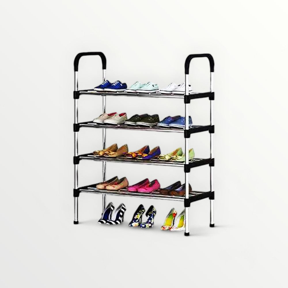 SHOE RACK BLACK 4 TIER