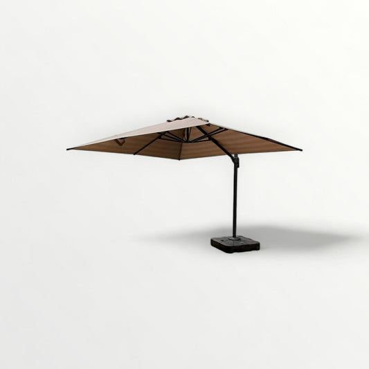 Patio Garden Cantilever Roman LED Umbrella - Waterproof, UV Resistant, 360° Rotation