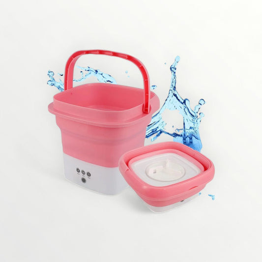 Mini Foldable Portable & Collapsible Washing Machine for Travel with Spinner Basket