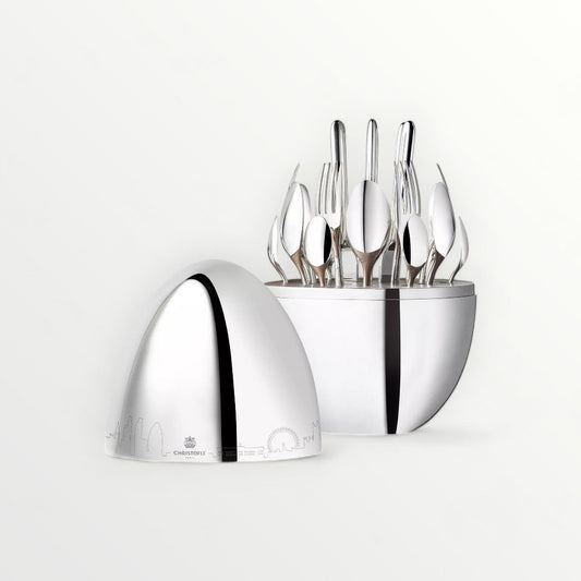 Elegant Royal Cubic 24-Piece Stainless Steel Cutlery Set