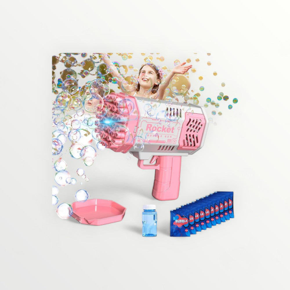 Colourful Bubble Machine Gun with Rechargeable Battery - Perfect for Outdoor Fun, Parties, and Celebrations