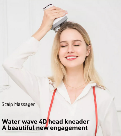 Portable Electric 4D Rechargeable Head & Body Massager with Magnetic Charging and Soft Silicone Kneading Heads