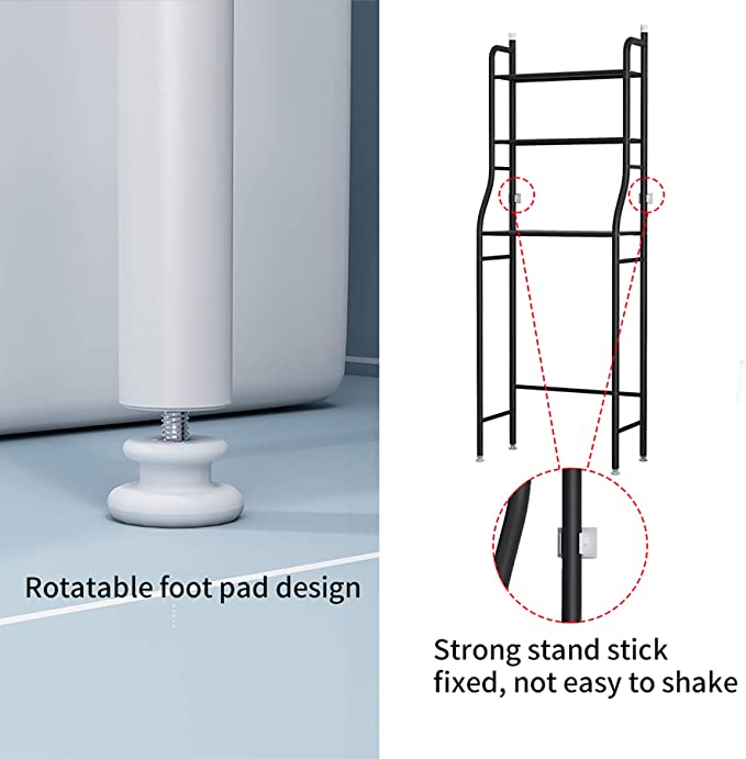 3 Layer Metal Washing Machine Shelf Rack for Storage & Organizing