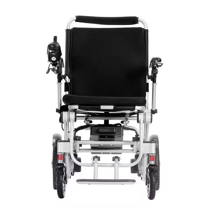 17.5kg Lightweight Folding Electric Wheelchair with Dual Motor, Compact - 130kg Load Capacity