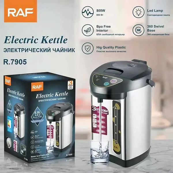 RAF Stainless Steel Touch Electric Kettle 6.8L with Auto Shut Off for Coffee and Tea