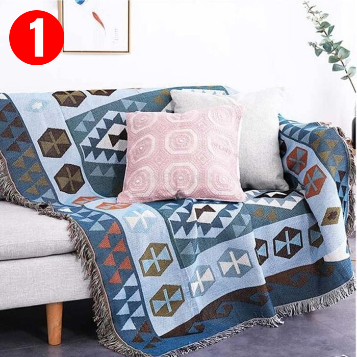 Bohemian Style Sofa Blanket 180x130 cm