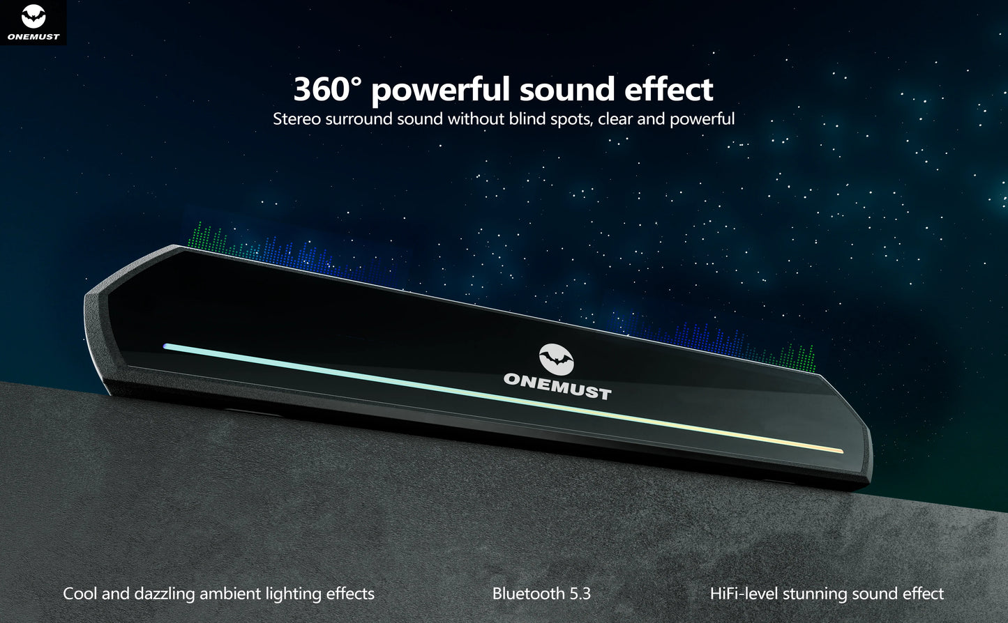 ONEMUST 3.7V Portable Wireless Speaker OM-S02