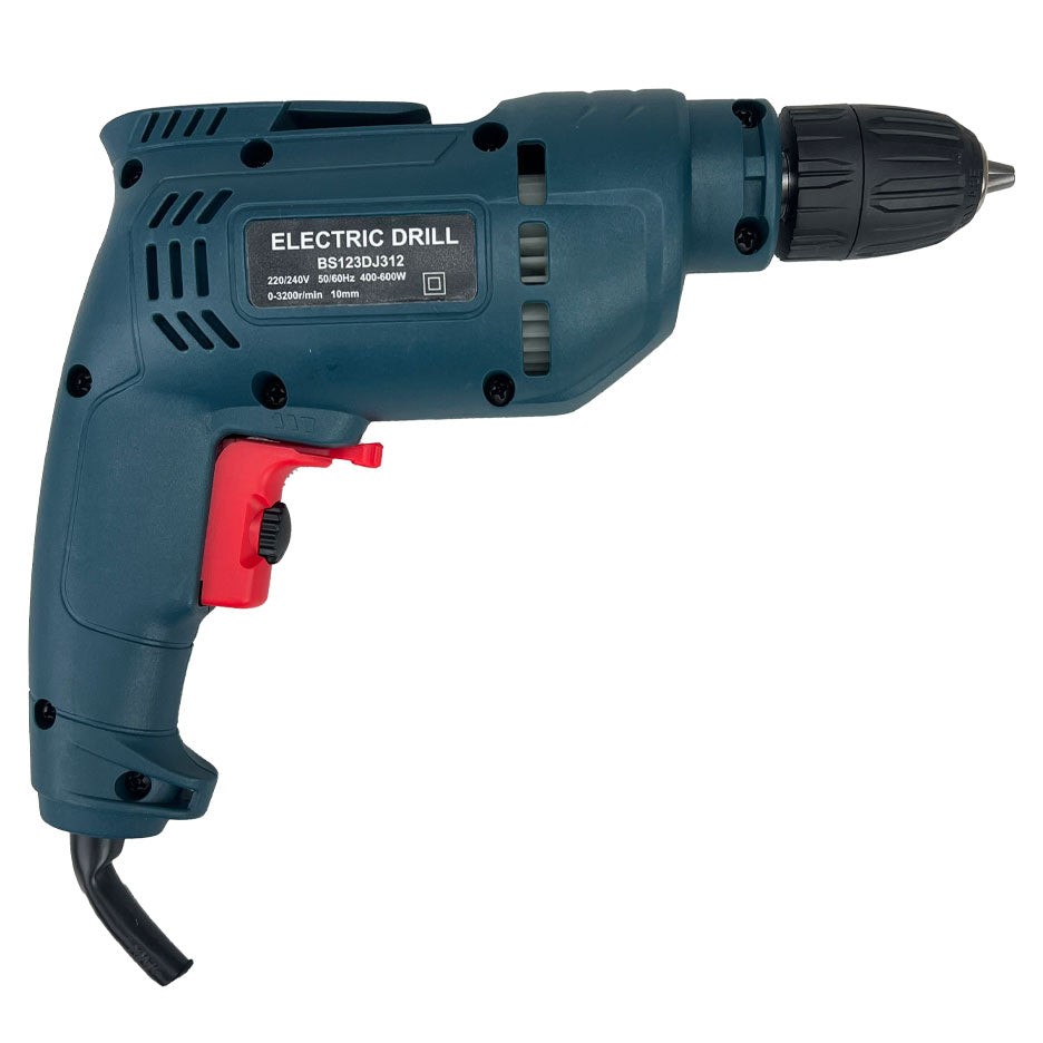Boss Electric Drill 10mm with 400-600W Motor, 3200RPM Speed with Reversible Rotation