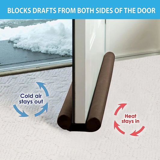 Adjustable Double Sided Door Gap Sealing Foam Shield Strip, 90cm Long, Fits up to 38" Door