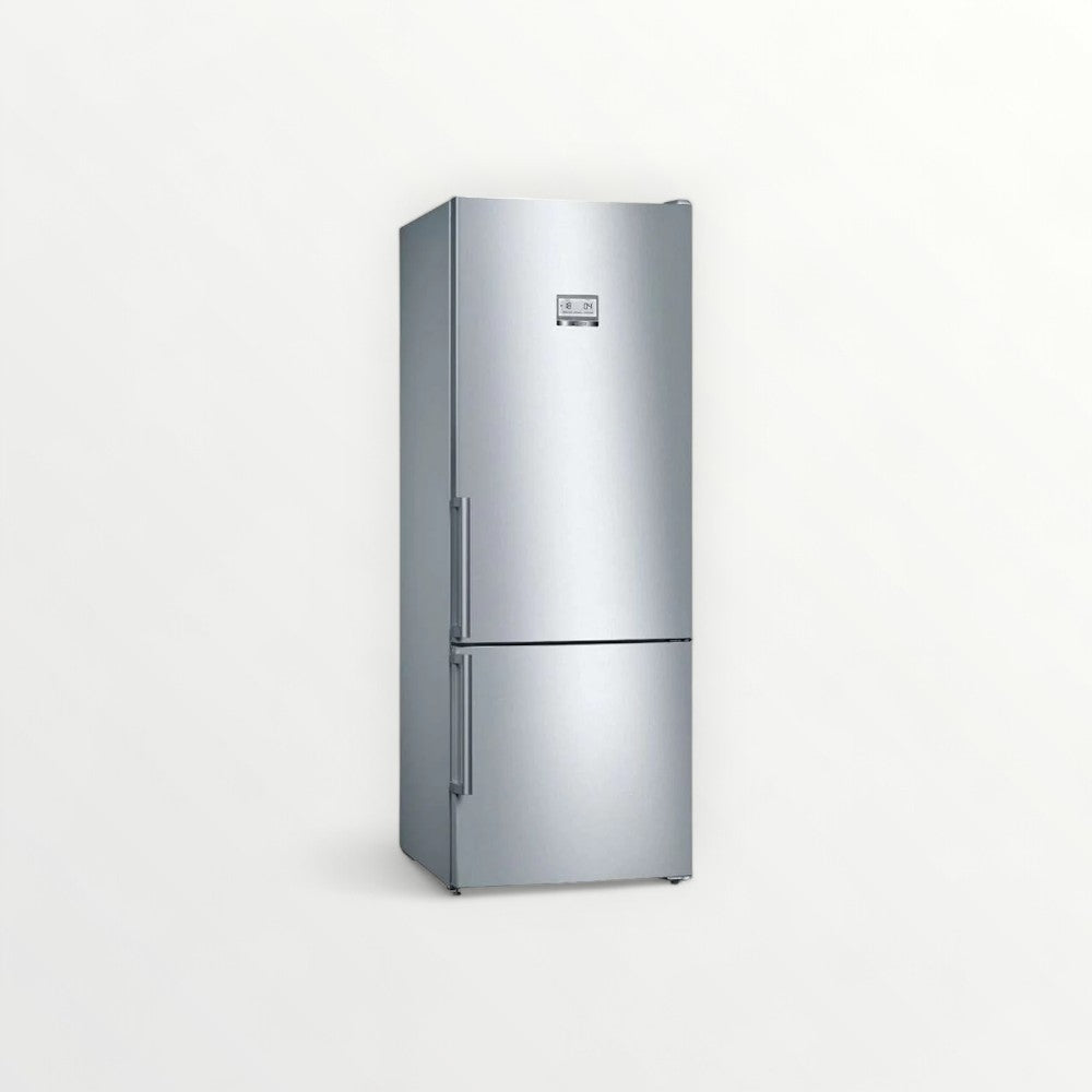 Bosch Free-Standing Fridge-Freezer With Freezer At Bottom Home Connect Series 6, KGN56HI30M - Brushed Steel