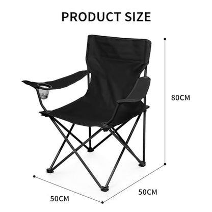 Portable Foldable Camping Chair with Water Bottle Slot & Padded Seat