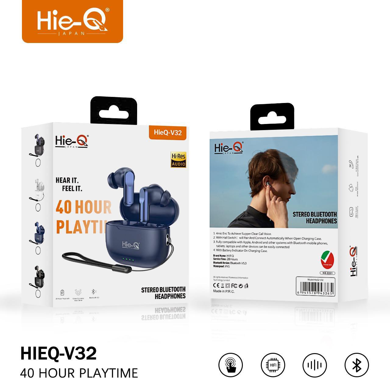 Hie-Q V32 Stereo Bluetooth Headphones