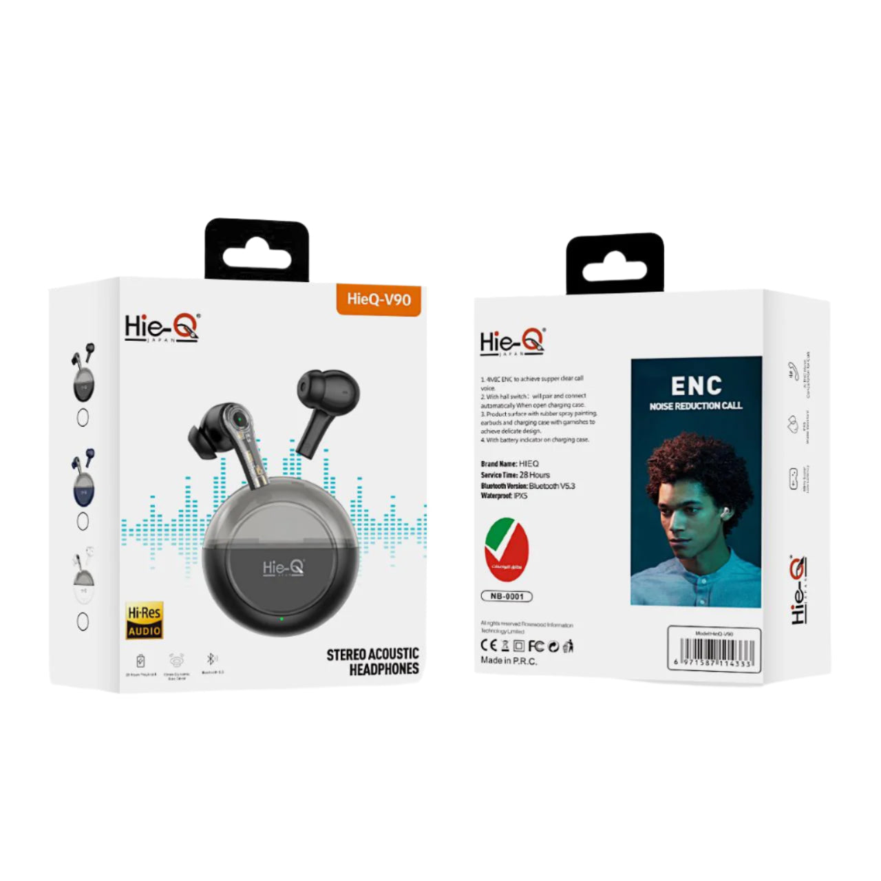 Hie-Q V90 Stereo Acoustic Headphones