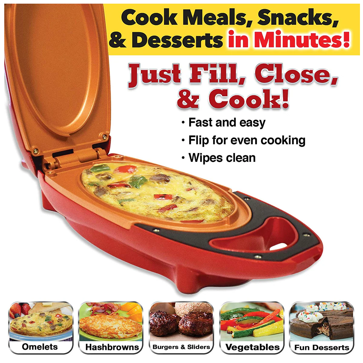 ELECTRIC MEAL MAKER PAN RED COPPER