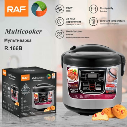 RAF, Pressure And Rice Cooker with Non-Stick Bowl 12 Programs 6L