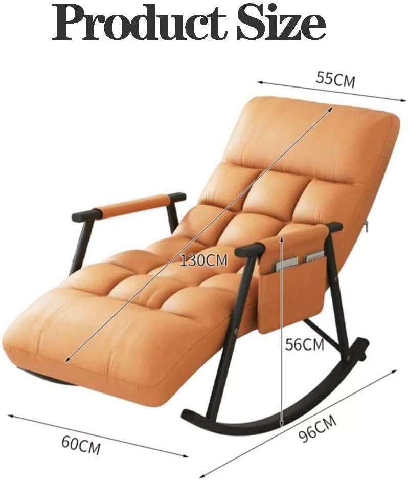 Rocking Chairs for Living Room, Bedroom, Modern Armchair with 5 Reclining Positions and Side Pocket