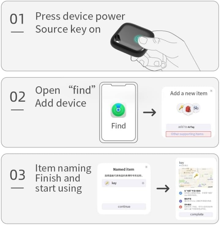 Smart Wireless Bluetooth Tracker with Apple Find My Support - Anti-Lost Key Finder, Pet & Elderly Locator with Fall Detection, Geo-Fencing, and 50m Range