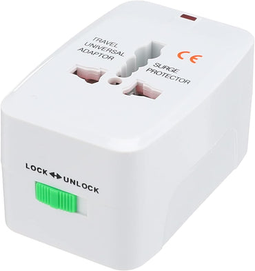 All-in-One Travel Adapter with Dual USB Ports with Built-in Surge Protection