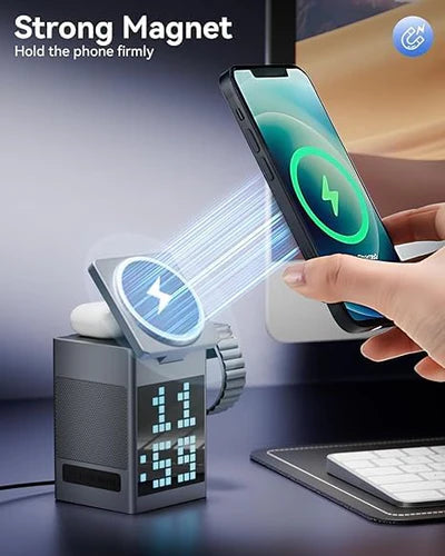 6 in 1 Multi-Function Wireless Charger with Bluetooth Speaker