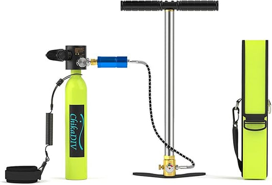 مجموعة CHIKADIV C300plus C لمعدات الغوص الصغيرة، معدات غوص محمولة، أسطوانة غوص قابلة للنفخ 