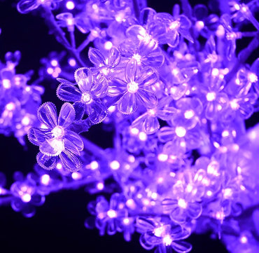 Sparkling LED Crystal Multicolor Cherry Blossom Tree Light - Water resistant Decorative Tree with Multi Color Modes
