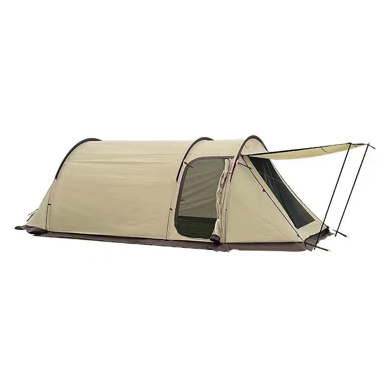 Chanodug Portable Outdoor Weather-Resistant Tunnel Camping Tent with Canopy and Courtyard Design - 415 x 235 × 160 cm