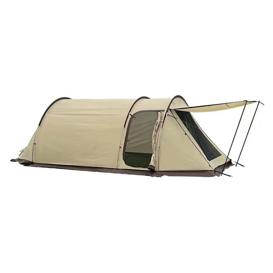 Chanodug 6-8 person Portable Outdoor Weather-Resistant Tunnel Camping Tent with Canopy and Courtyard Design - 415 x 235 × 160 cm