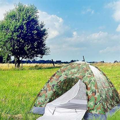Camouflage Waterproof Camping Tent FOR 1 ~ 2 Persons with UV Protection - 220 x 190 x 110 cm