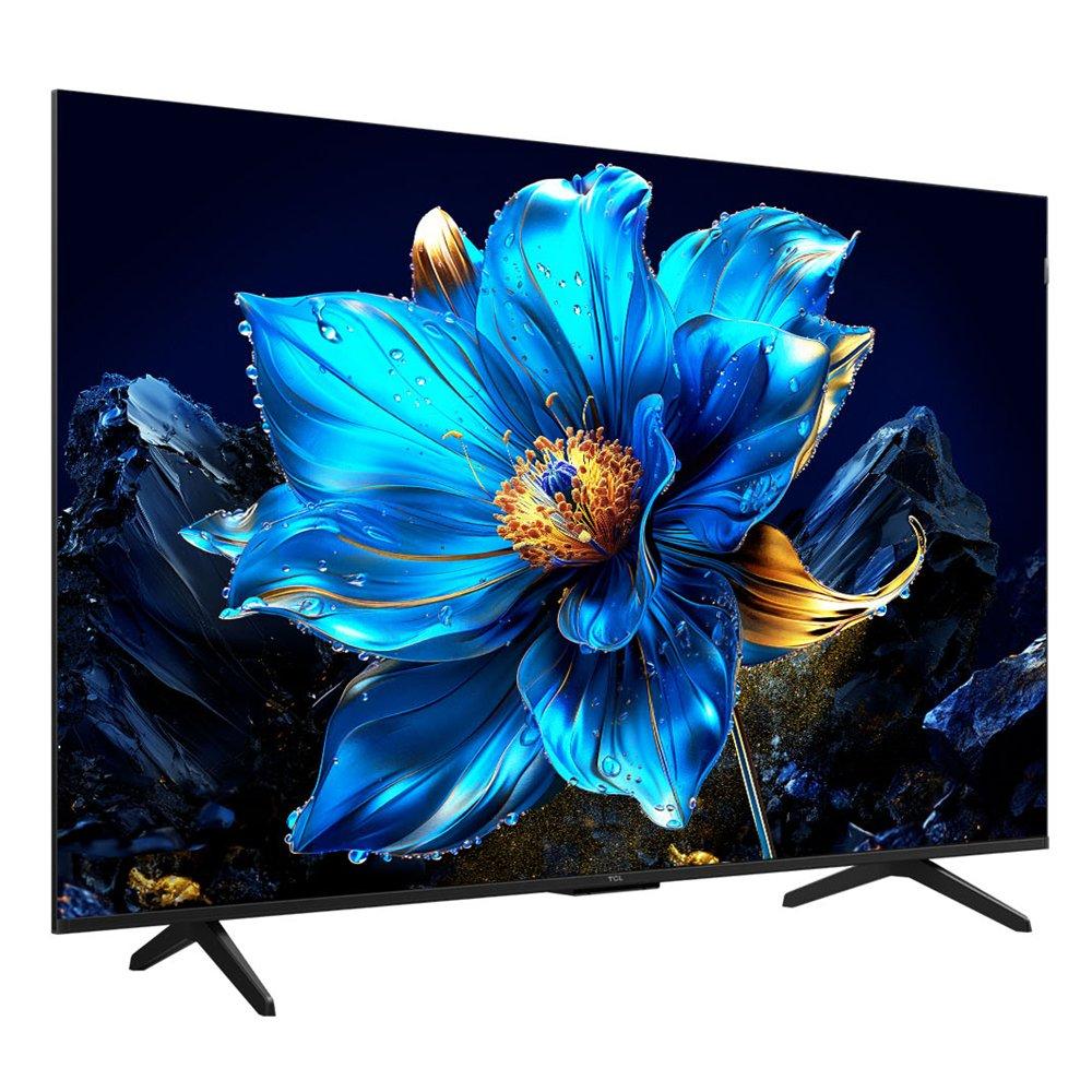 تلفزيون TCL 55 بوصة بتقنية QLED 4K مع جوجل، موديل 55P7K - أسود، 4.5 تقييمات