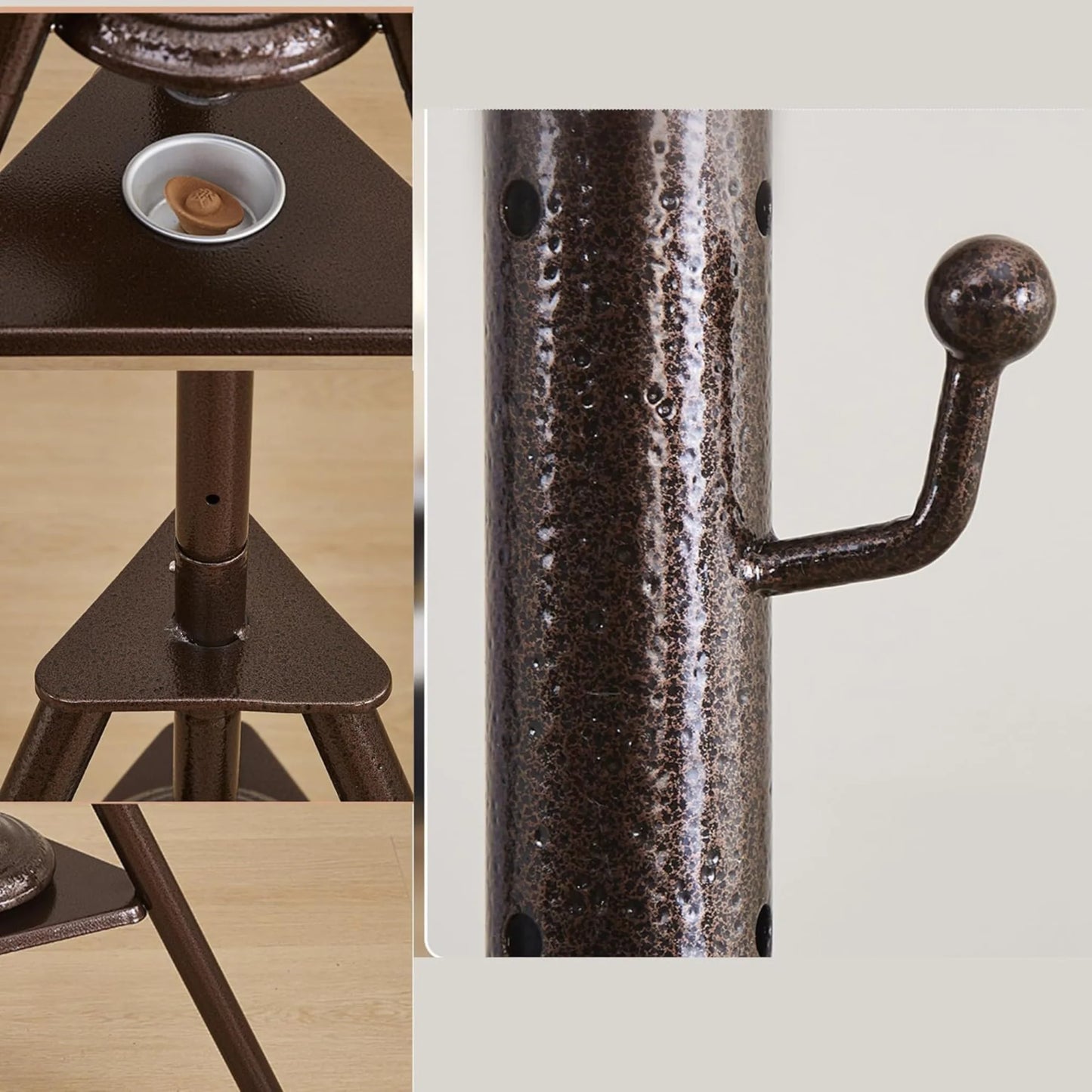 Incense Burner Clothes Stand with Garment Hangers and Built-In Mabkhar Base