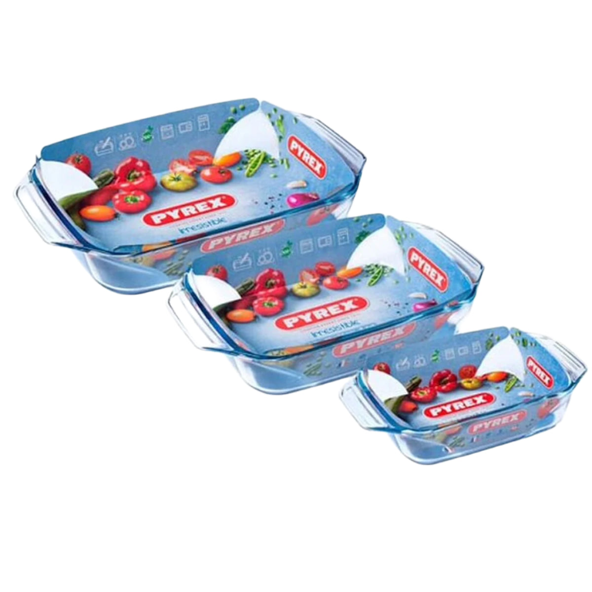 Pyrex Set Of 3 Roaster (1.4+3+4 L)