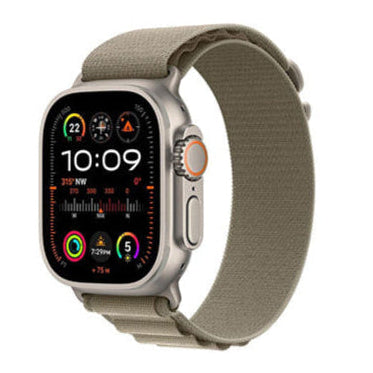 Apple Watch Ultra 2 GPS + Cellular, 49mm Titanium Case with Olive Alpine Loop - Large