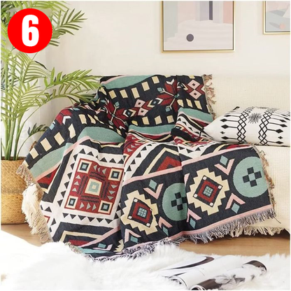 Bohemian Style Sofa Blanket 180x130 cm