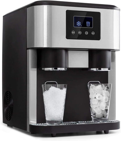 3-in-1 Ice Maker with Crusher & Cold Water Dispenser, 1.8L Water Reservoir, 600g Storage, 15–18kg - Day Output