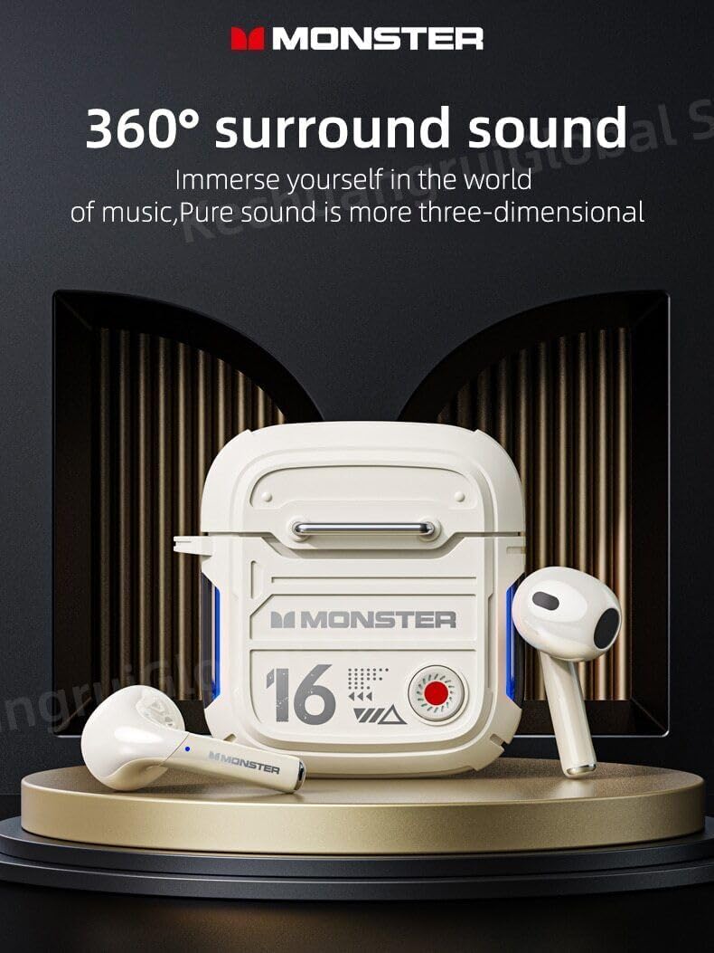 Monster Wireless Headset – White