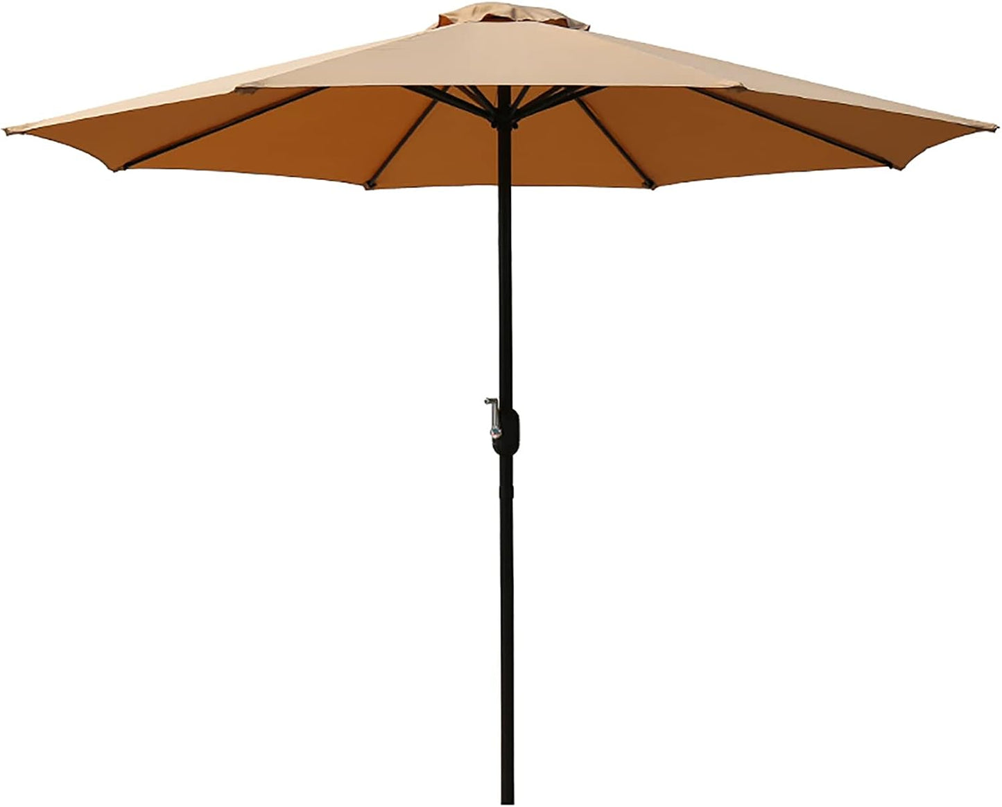 Heavy-Duty 2.7 meter Outdoor Patio Umbrella with Base and Rotating Crank - 270 cm x 198 cm x 245 cm