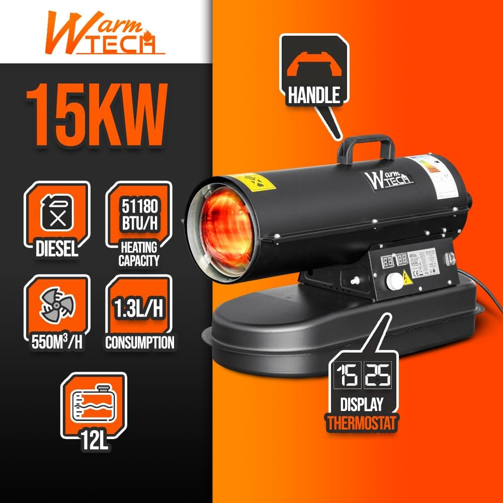 WarmTECH 15KW Diesel Heat Cannon with Thermostat