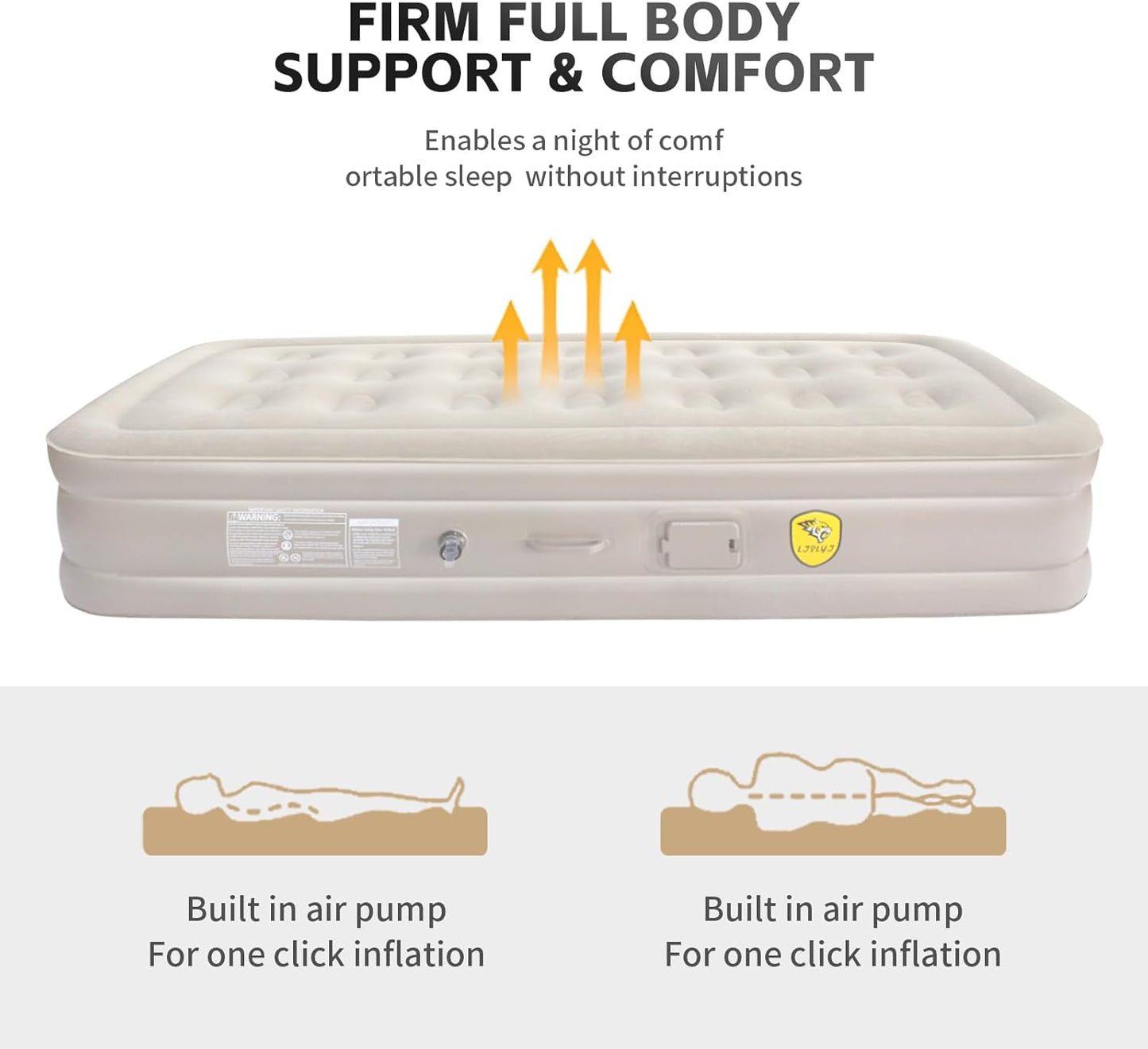 Twin Air Mattress with Built-in Pump, Inflatable Mattress with Storage Bag