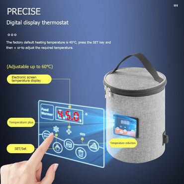 Car Baby Bottle Warmer Portable Newborn Milk Heater Thermostat Bag Smart Display Large Capacity Feeding Warmer Bags
