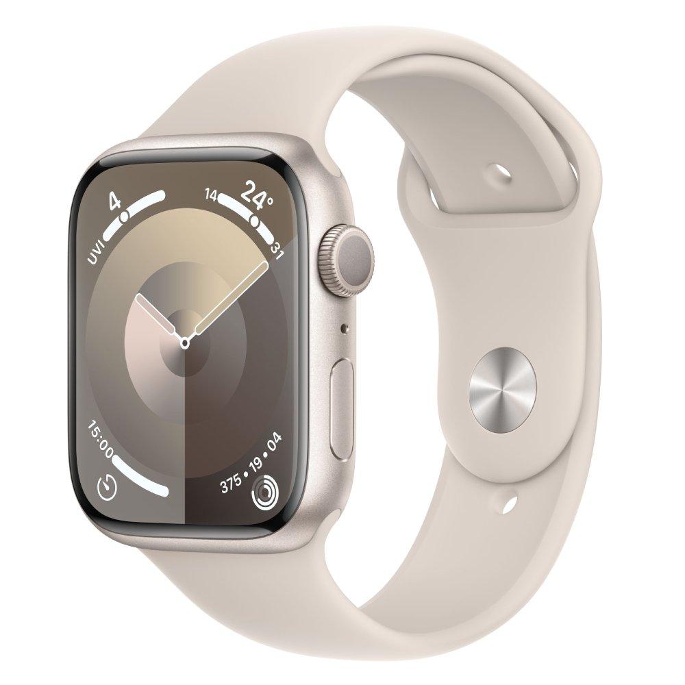 Apple Watch Series 9 GPS 41mm Starlight Aluminium Case with Starlight Sport Band - S/M