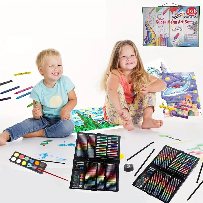 168-Piece Kids Art Set for Drawing, Painting, and Crafting