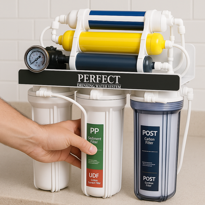 PERFECT RO Water Filtration & Purifier System with 6-Stage Reverse Osmosis, 75GPD Membrane & Mineral Boost for Clean, Healthy, Great-Tasting Drinking Water - with Installation