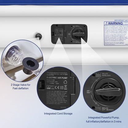 Luxchoice Queen Air bed with Built-in Electric Pump Inflatable Mattress